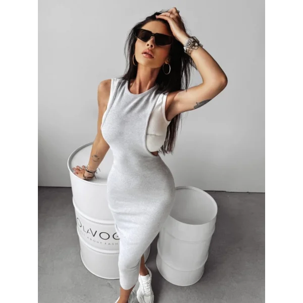 Kadın Kaşkorse Kumaş Atlet Ve Elbise Ikili Takım