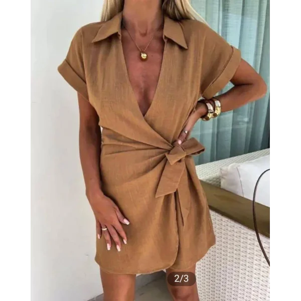 Kadın Keten Kumaş Gizli Fermuar Ve Belde Kuşak Detaylı Tulum