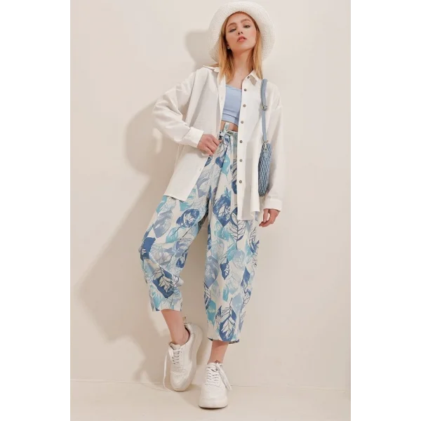 Kadın Keten Kumaş Oversize Gömlek