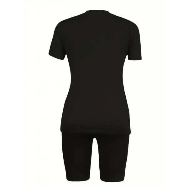 Kadın Kısa Kollu 23 Baskı Detay Viskon Iki Iplik şortlu Bluz Takım