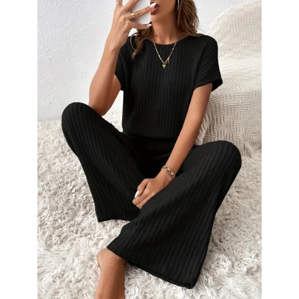 Kadın Kısa Kollu Beli Lastikli Kalın Fitilli Kaşkorse Salaş Tulum