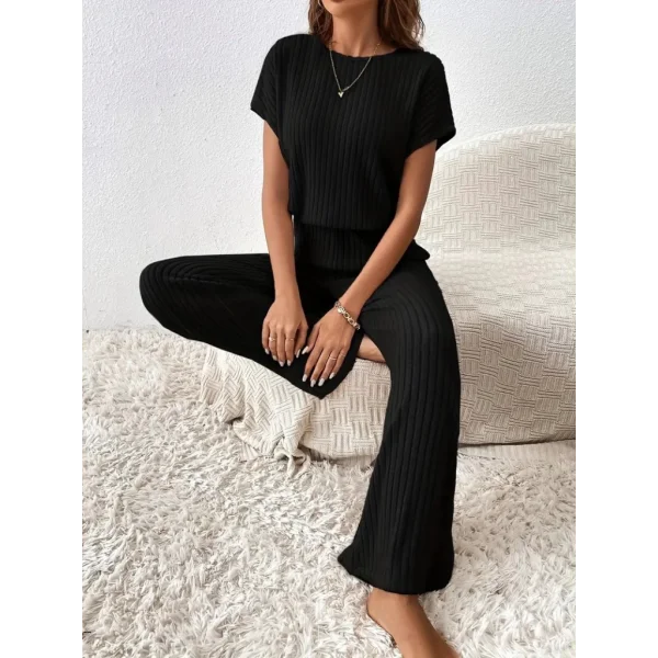 Kadın Kısa Kollu Beli Lastikli Kalın Fitilli Kaşkorse Salaş Tulum