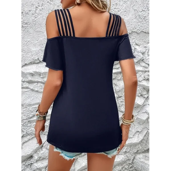 Kadın Kısa Kollu Beş Askılı Viskon Bluz