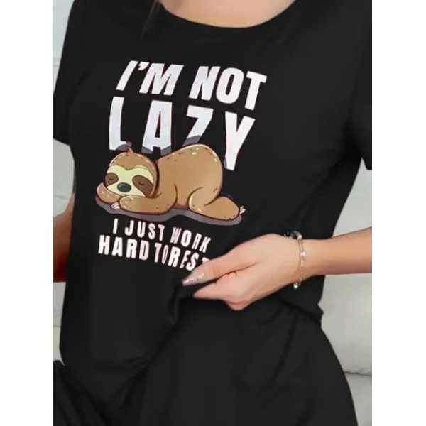 Kadın Kısa Kollu Bisiklet Yaka Baskılı Viskon Bluz Ve şort Ikili Takım