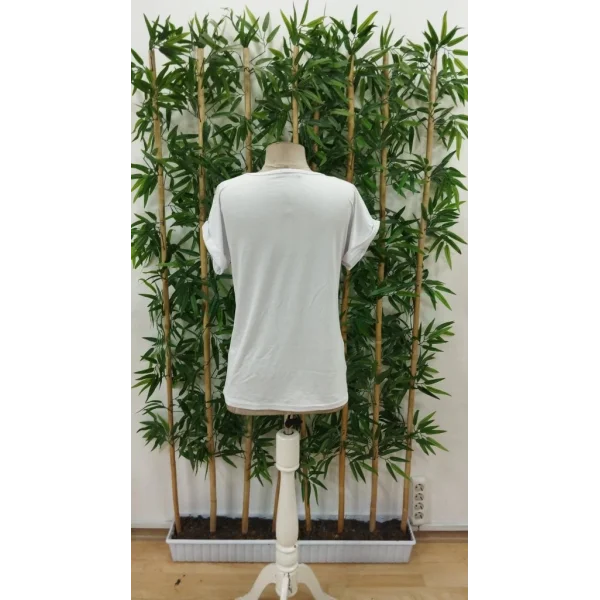 Kadın Kısa Kollu Bisiklet Yaka Dantel Detaylı Viskon Bluz