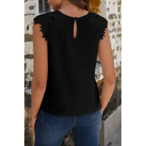 Kadın Kısa Kollu Bisiklet Yaka Ithal Krep Bluz