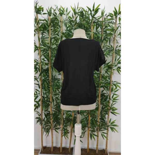 Kadın Kısa Kollu Bisiklet Yaka Salaş Viskon Bluz