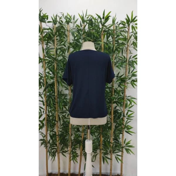 Kadın Kısa Kollu Bisiklet Yaka Salaş Viskon Bluz