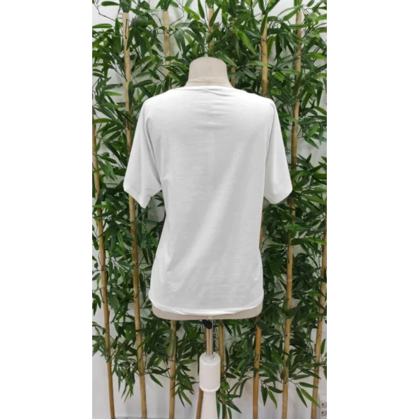 Kadın Kısa Kollu çiçek Desenli Süprem Bluz