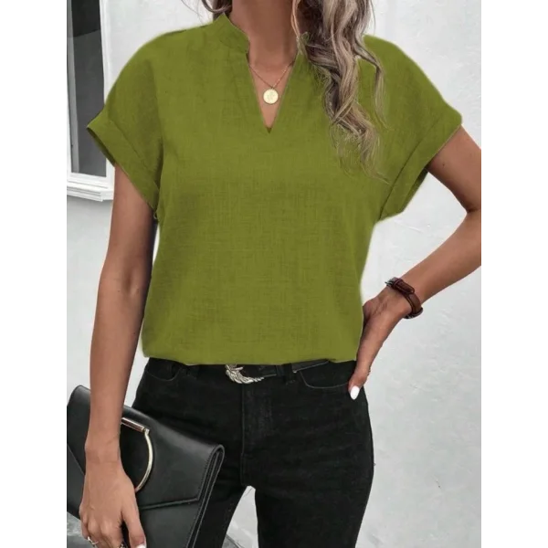 Kadın Kısa Kollu Hakim Yaka Sofya Bluz