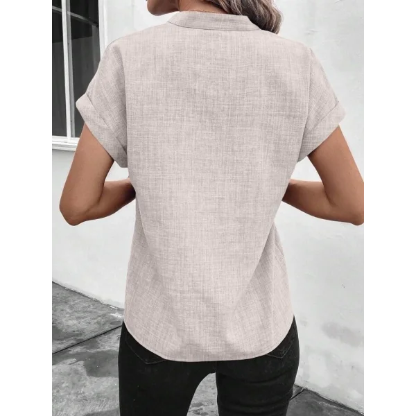 Kadın Kısa Kollu Hakim Yaka Sofya Bluz