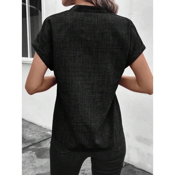 Kadın Kısa Kollu Hakim Yaka Sofya Bluz