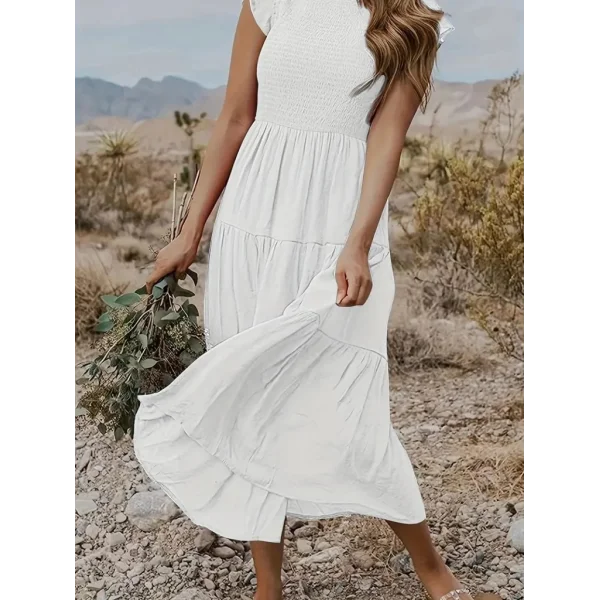 Kadın Kısa Kollu Kolları Volanlı Gipeli Aerobin Elbise