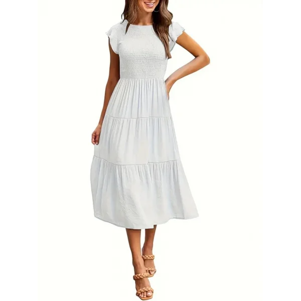 Kadın Kısa Kollu Kolları Volanlı Gipeli Aerobin Elbise