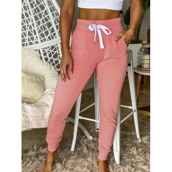 Kadın Kısa Kollu Madonna Yaka Viskon Crop Bluz Cepli Iki Iplik Eşofman Takım