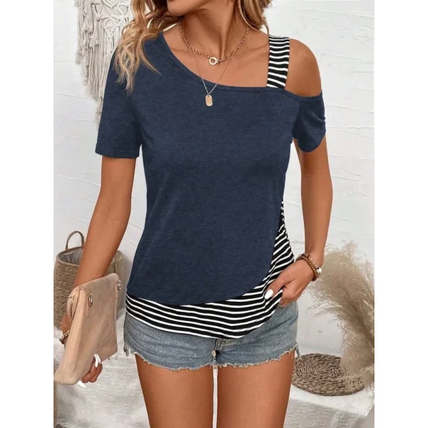 Kadın Kısa Kollu Omuzdan Askılı Viskon Bluz