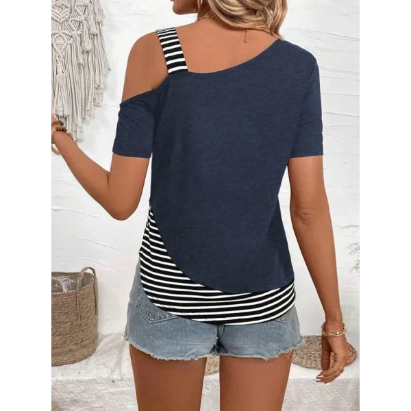 Kadın Kısa Kollu Omuzdan Askılı Viskon Bluz