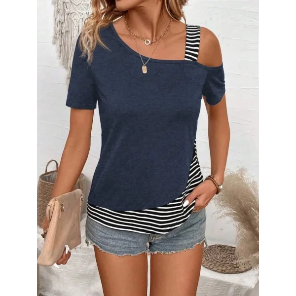 Kadın Kısa Kollu Omuzdan Askılı Viskon Bluz