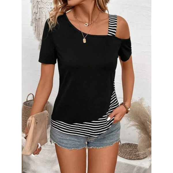 Kadın Kısa Kollu Omuzdan Askılı Viskon Bluz