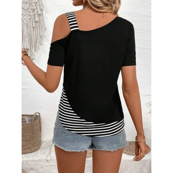 Kadın Kısa Kollu Omuzdan Askılı Viskon Bluz