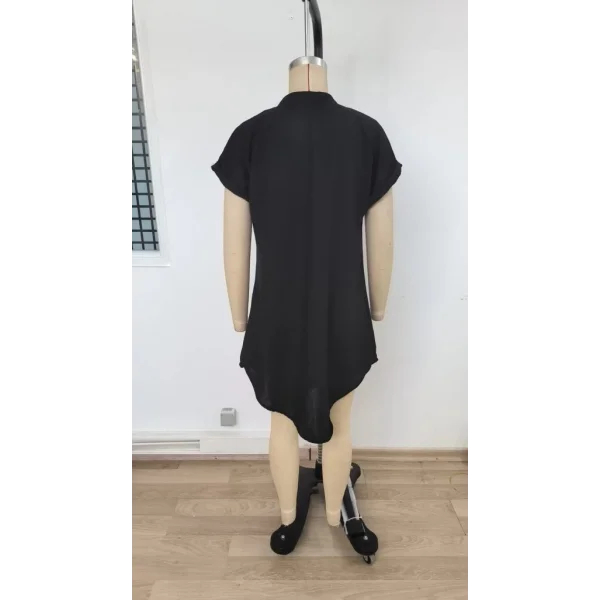 Kadın Kısa Kollu önden Düğmeli Ithal Keten Elbise