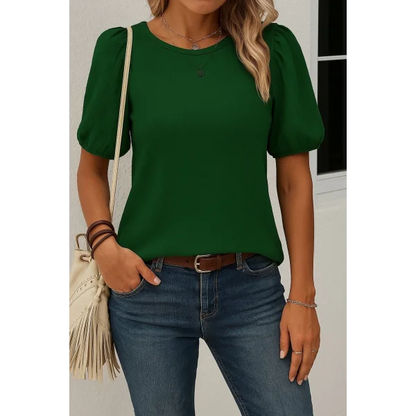 Kadın Kısa Kollu Pileli Balın Kol Bürümcük Bluz