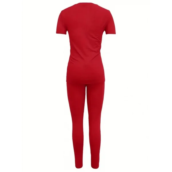 Kadın Kısa Kollu Queen Baskı Viskon Ikili Takım