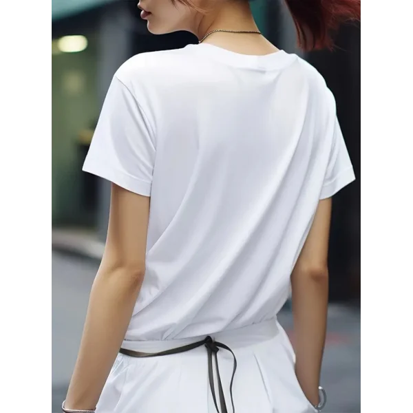 Kadın Kısa Kollu Renkli Kalp Baskılı Süprem Tshirt