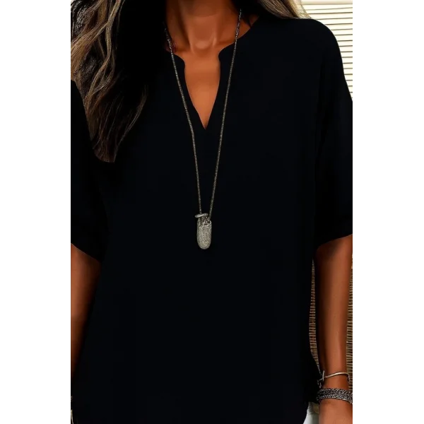 Kadın Kısa Kollu V Yakalı Aerobin Bluz