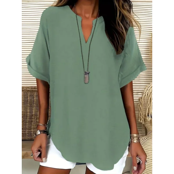 Kadın Kısa Kollu V Yakalı Aerobin Bluz