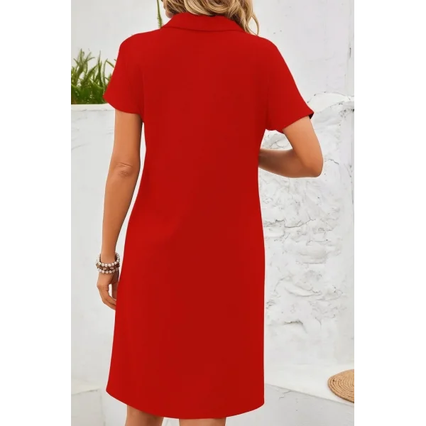 Kadın Kısa Kollu V Yakalı Bürümcük Elbise