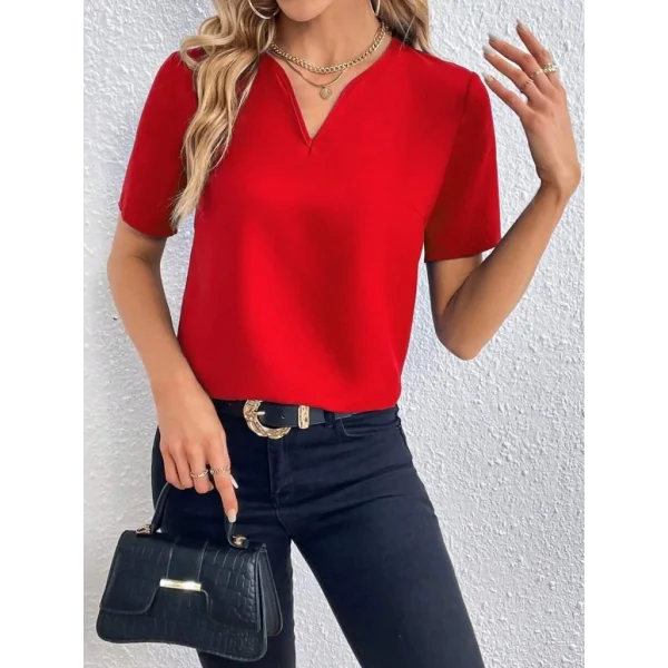 Kadın Kısa Kollu V Yakalı Ithal Krep Elbise