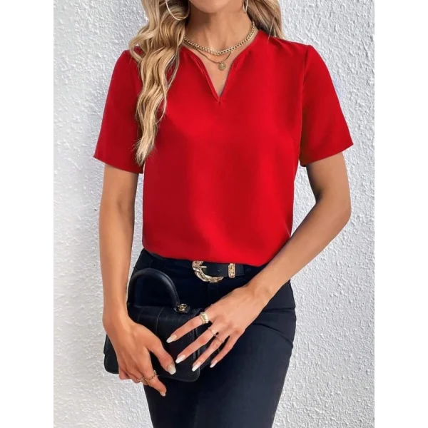 Kadın Kısa Kollu V Yakalı Ithal Krep Elbise