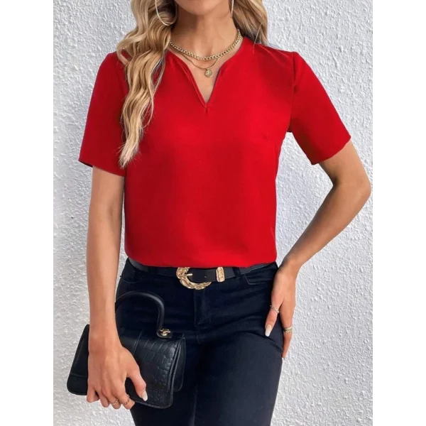 Kadın Kısa Kollu V Yakalı Ithal Krep Elbise