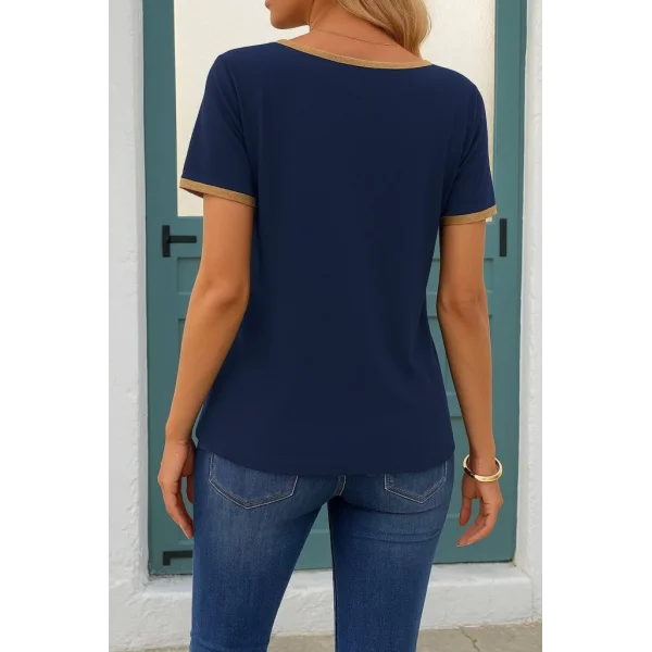 Kadın Kısa Kollu V Yakalı Viskon Bluz