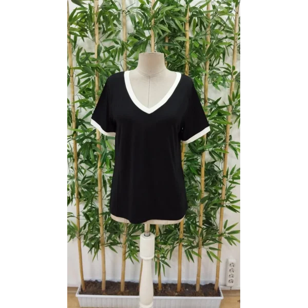 Kadın Kısa Kollu V Yakalı Viskon Bluz