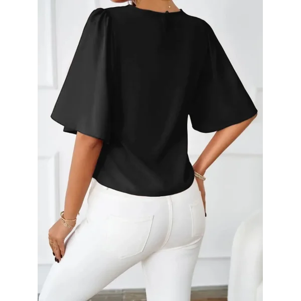 Kadın Kısa Kollu Yuvarlak Yaka Sandy Bluz