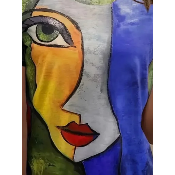 Kadın Kısa Kollu Yüz Baskılı Süprem Tshirt