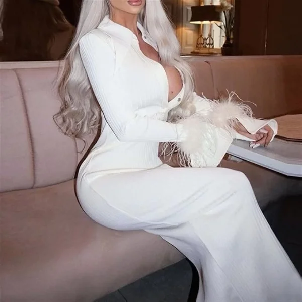 Kadın Kolları Tüylu anşet Yaka idi Boy Fırsat ürün Elbise