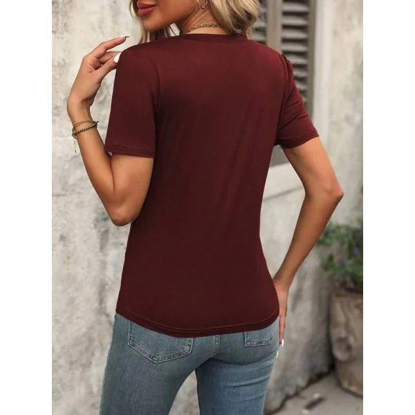 Kadın Kollu V Yakalı Omuzlarda çizgi Detaylı Viskon Bluz