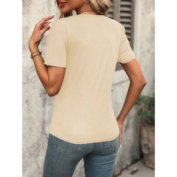 Kadın Kollu V Yakalı Omuzlarda çizgi Detaylı Viskon Bluz