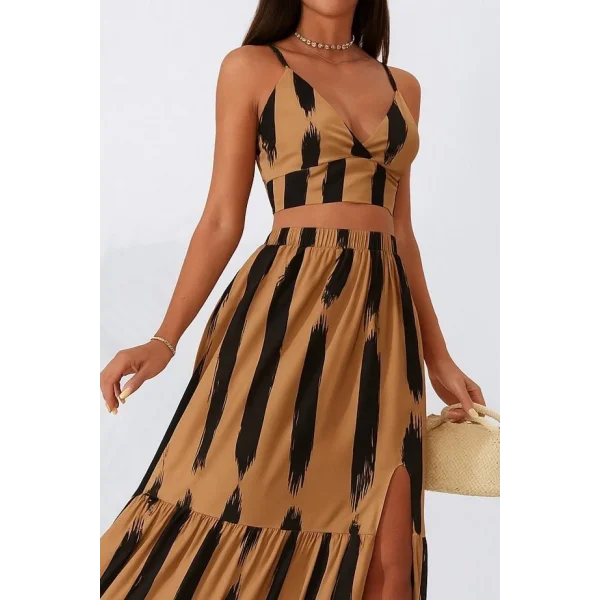 Kadın Kolsuz Askılı Crop Ikili Süprem Takım