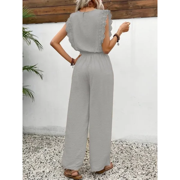 Kadın Kolsuz Bisiklet Yaka Aerobin Bluz Ve Bağcıklı Pantolon