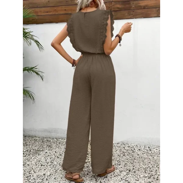 Kadın Kolsuz Bisiklet Yaka Aerobin Bluz Ve Bağcıklı Pantolon