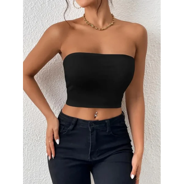 Kadın Kolsuz Straplez Dalgıçbluz