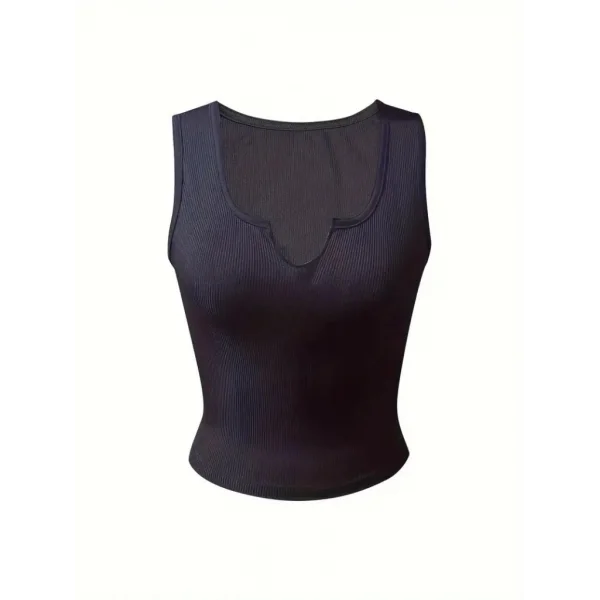 Kadın Kolsuz V Yakalı Kaşkorse Bluz