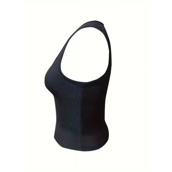 Kadın Kolsuz V Yakalı Kaşkorse Bluz