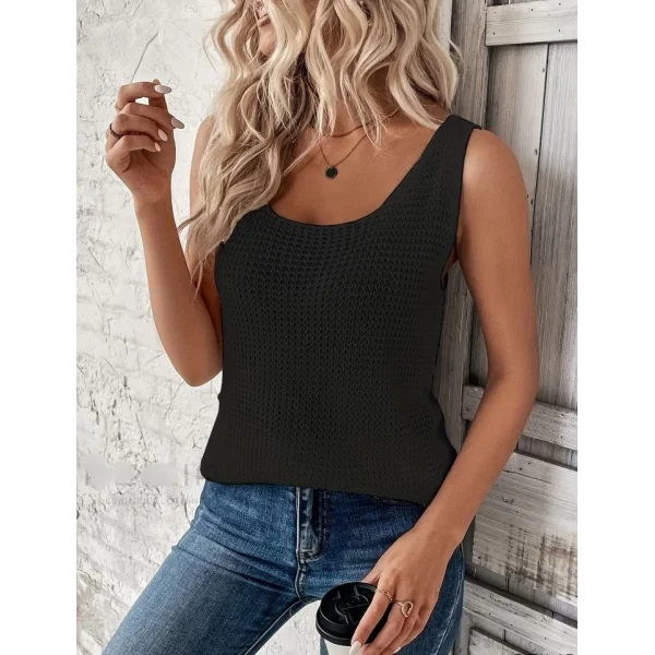 Kadın Kolsuz Yuvarlak Yaka Triko Bluz