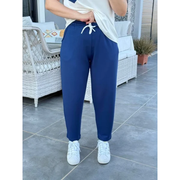 Kadın Kristal Kumaş Garnili Cep Detaylı Ikili Takım