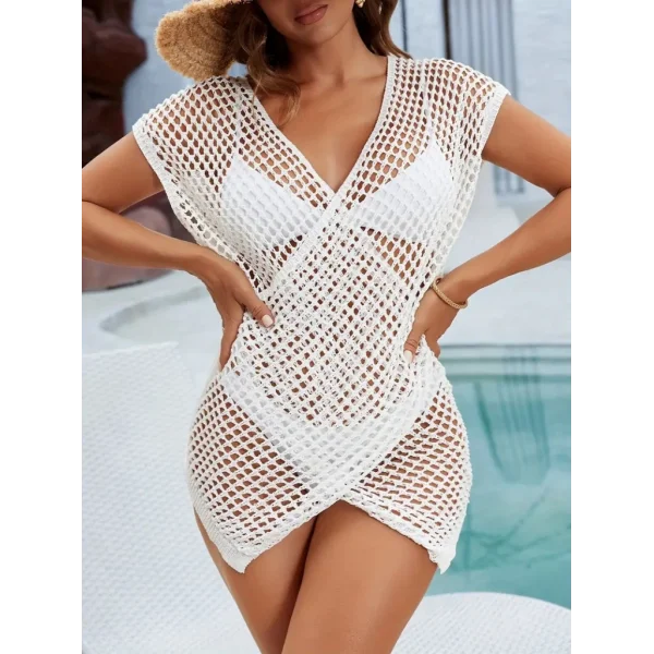 Kadın Kruvaze Detay Ajurlu Triko Pareo